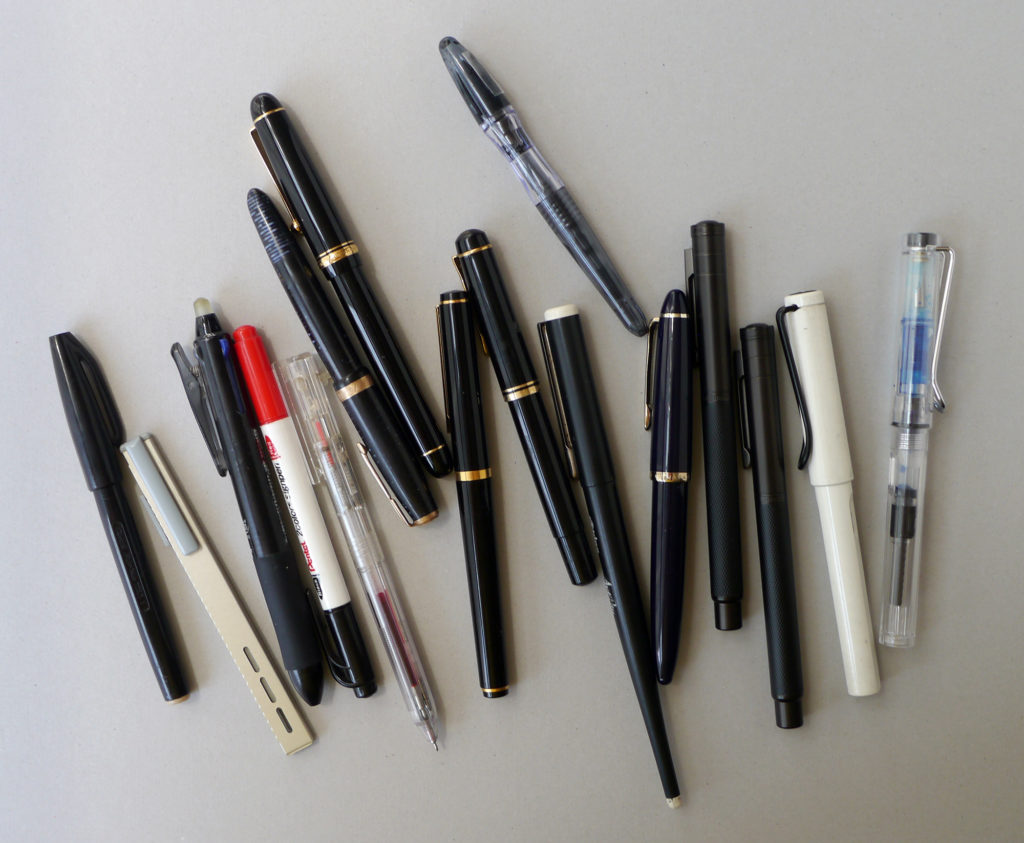 A whole bunch of different pens